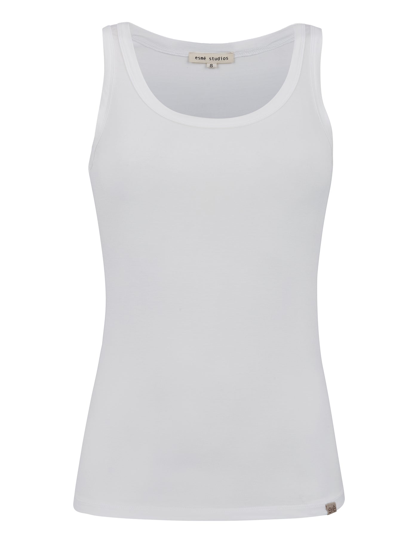 esmé studios ESPenelope Slim Fit Tank Top T-shirt and Tops 002 White