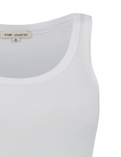 esmé studios ESPenelope Slim Fit Tank Top T-shirt and Tops 002 White