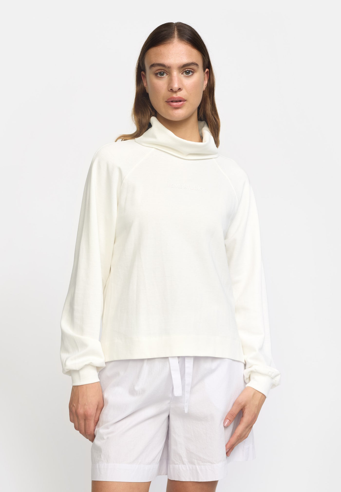 esmé studios ESRiver Rollneck Blouse GOTS Sweat 022 Snow White