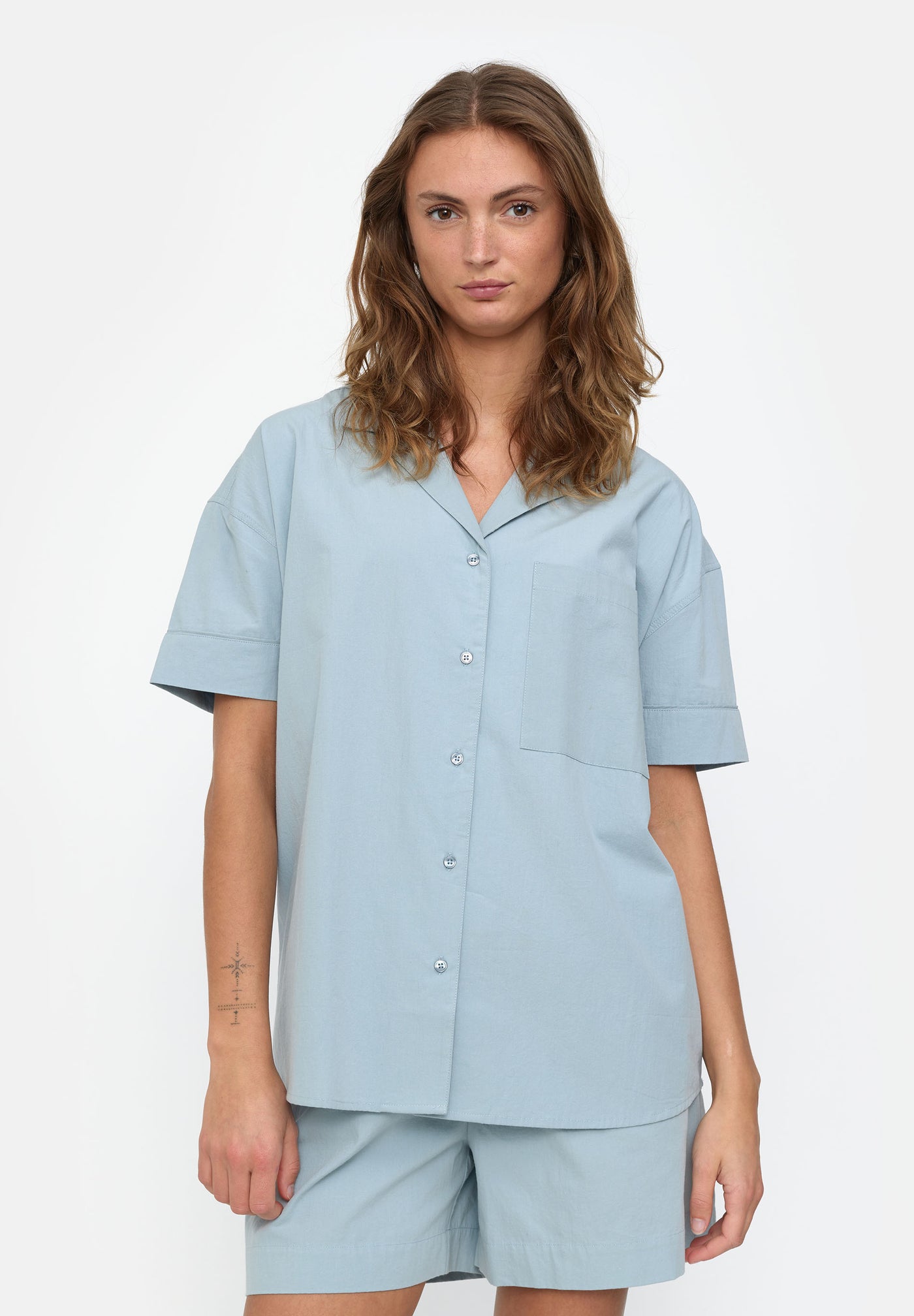 esmé studios ESRuby Resort Shirt GOTS Homewear 203 Blue Fog