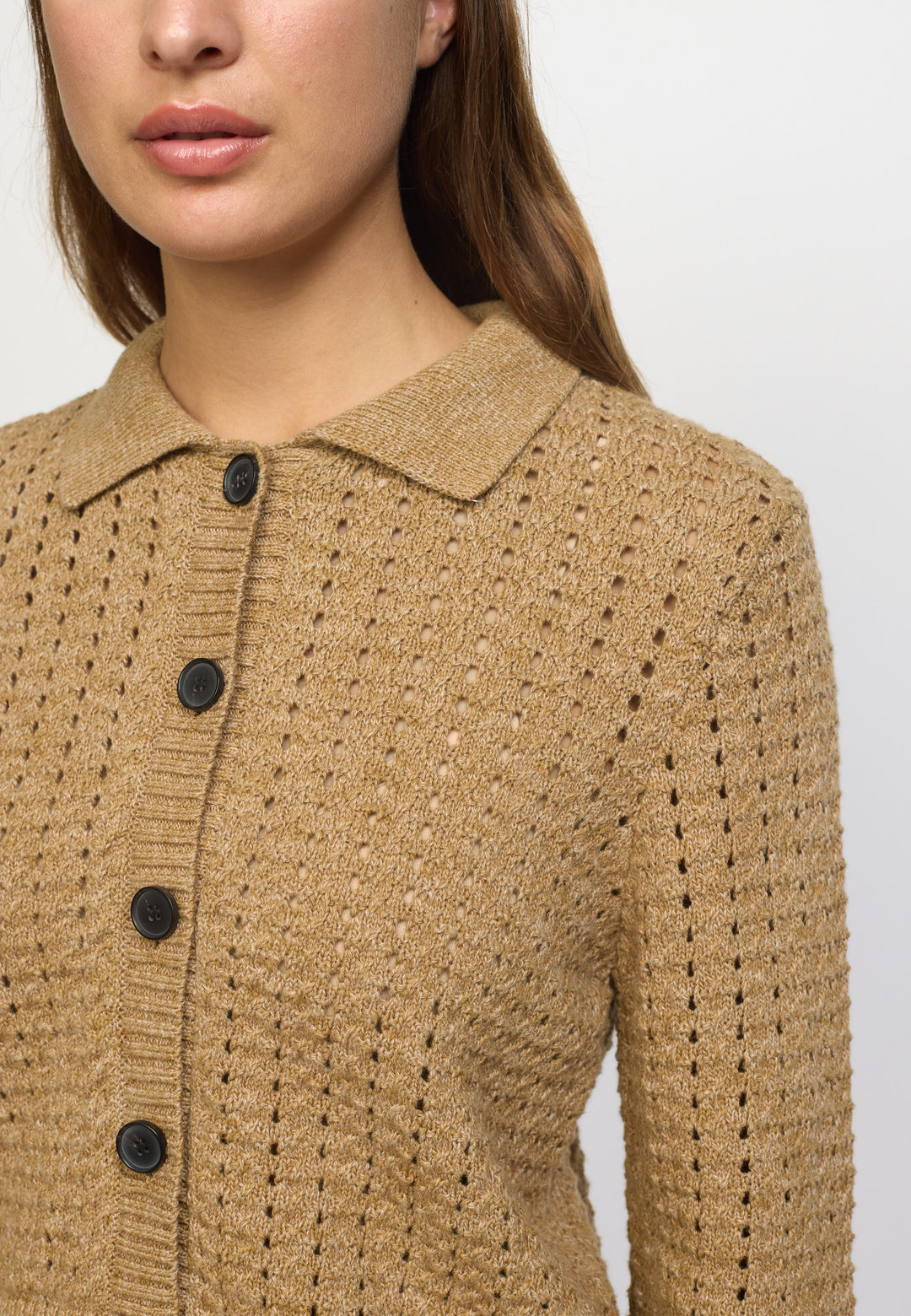 ESSaga Knit Cardigan GOTS - Incense Mélange – esmestudios.com