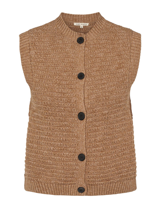 トップス dium. melange summer knit vest ESSaga Knit Vest GOTS - Incense Mélange – esmestudios.com