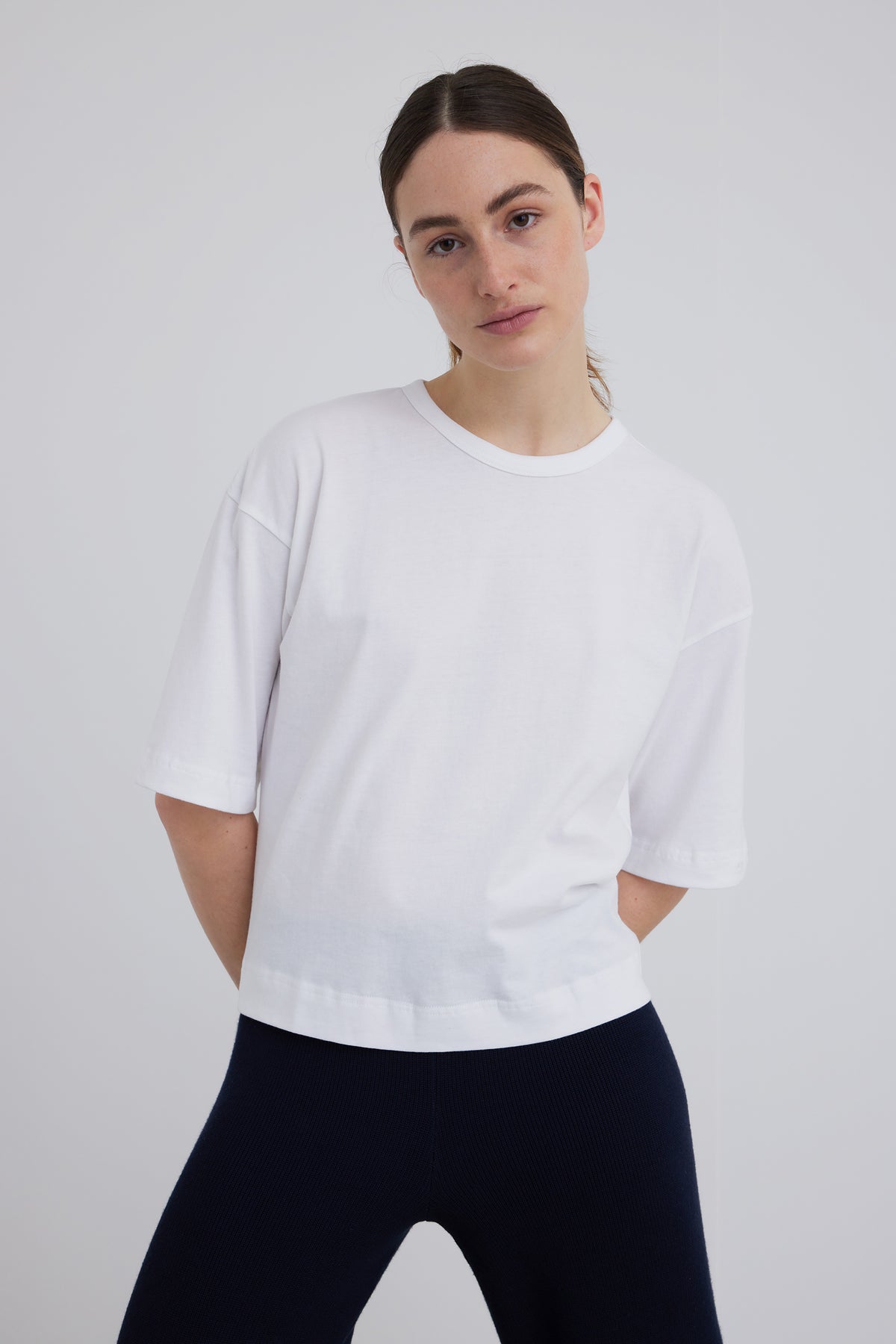 美品★S'YTE 40/2 JERSEY BRAIDED T-SHIRT 40/2 JERSEY CROSS BRAIDED T-SHIRT(M Black): S'YTE｜THE SHOP