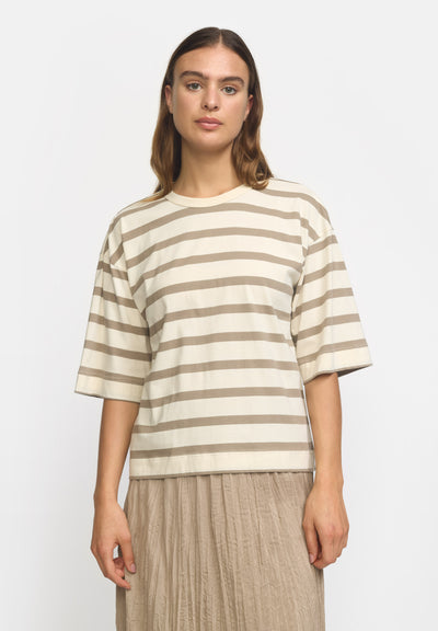 esmé studios ESSigne Boxy T-shirt Stripe GOTS T-shirt and Tops 267 Fungi