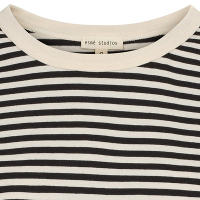 esmé studios ESSigne Boxy T-shirt Stripe GOTS T-shirt and Tops 252 Black Stripe