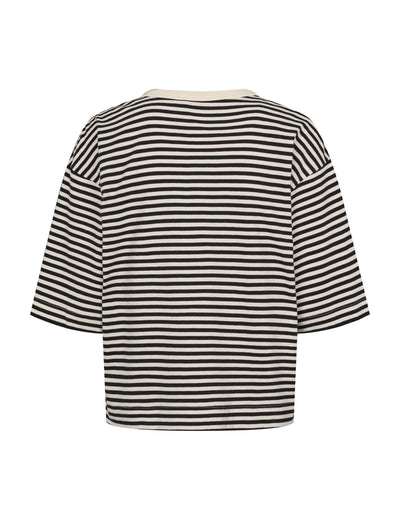 esmé studios ESSigne Boxy T-shirt Stripe GOTS T-shirt and Tops 252 Black Stripe