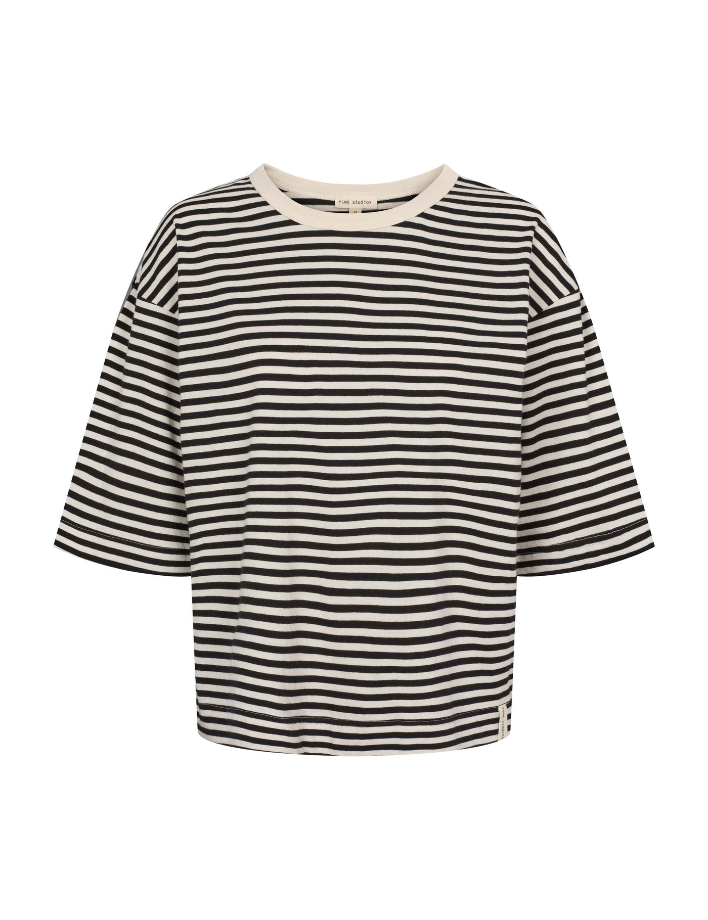 esmé studios ESSigne Boxy T-shirt Stripe GOTS T-shirt and Tops 252 Black Stripe