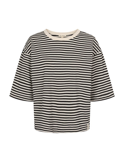 esmé studios ESSigne Boxy T-shirt Stripe GOTS T-shirt and Tops 252 Black Stripe