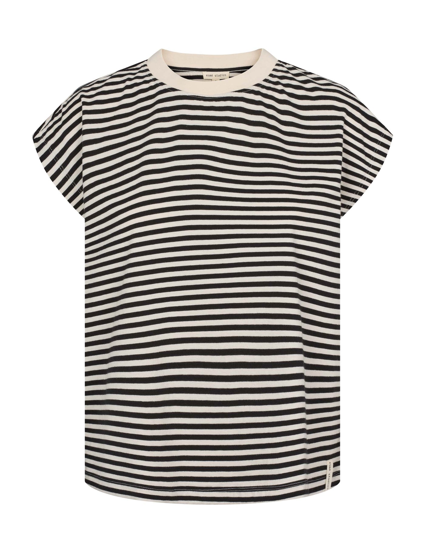 esmé studios ESSigne SL Top Stripe GOTS T-shirt and Tops 252 Black Stripe