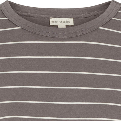esmé studios ESSigne Striped T-shirt - GOTS T-shirt and Tops 174 Charcoal Gray
