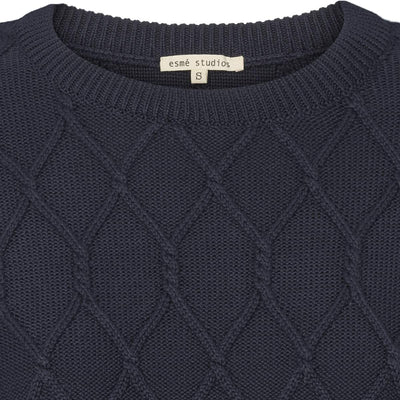 esmé studios ESSimone O-neck Knit GOTS Knit 003 Dark Sapphire