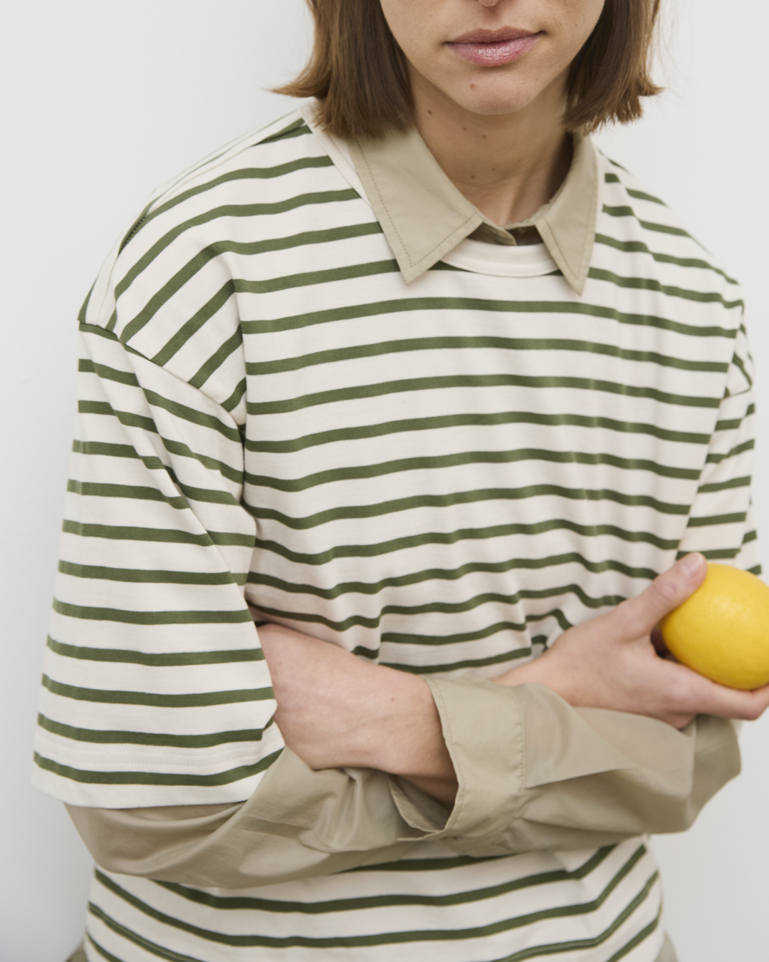 esmé studios ESTine Boxy Striped T-shirt GOTS T-shirt and Tops 298 Green Stripe