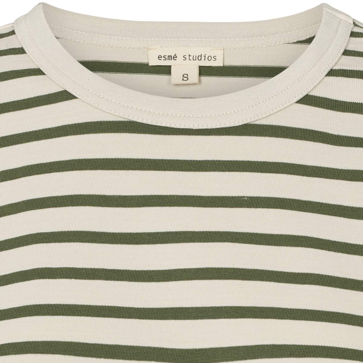 esmé studios ESTine Boxy Striped T-shirt GOTS T-shirt and Tops 298 Green Stripe