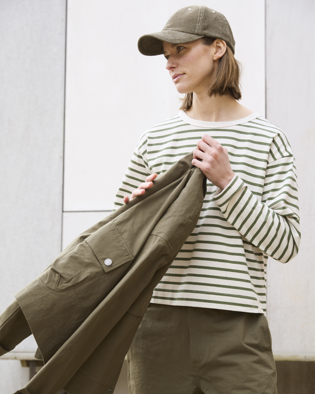 esmé studios ESTine LS Striped Top GOTS T-shirt and Tops 298 Green Stripe