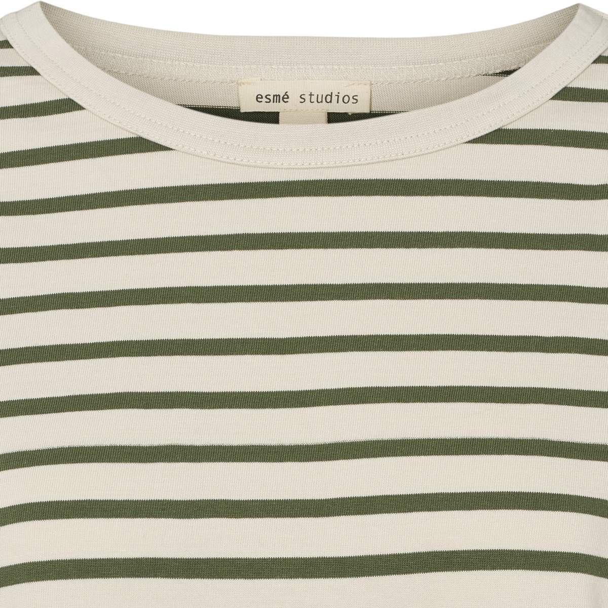 esmé studios ESTine LS Striped Top GOTS T-shirt and Tops 298 Green Stripe