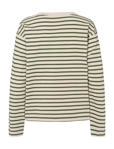 esmé studios ESTine LS Striped Top GOTS T-shirt and Tops 298 Green Stripe