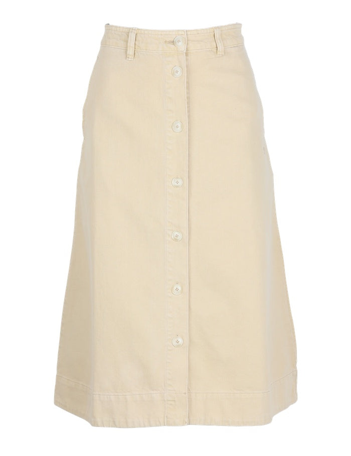 Preowned ESLena Midi HW Skirt - Bleached Sand