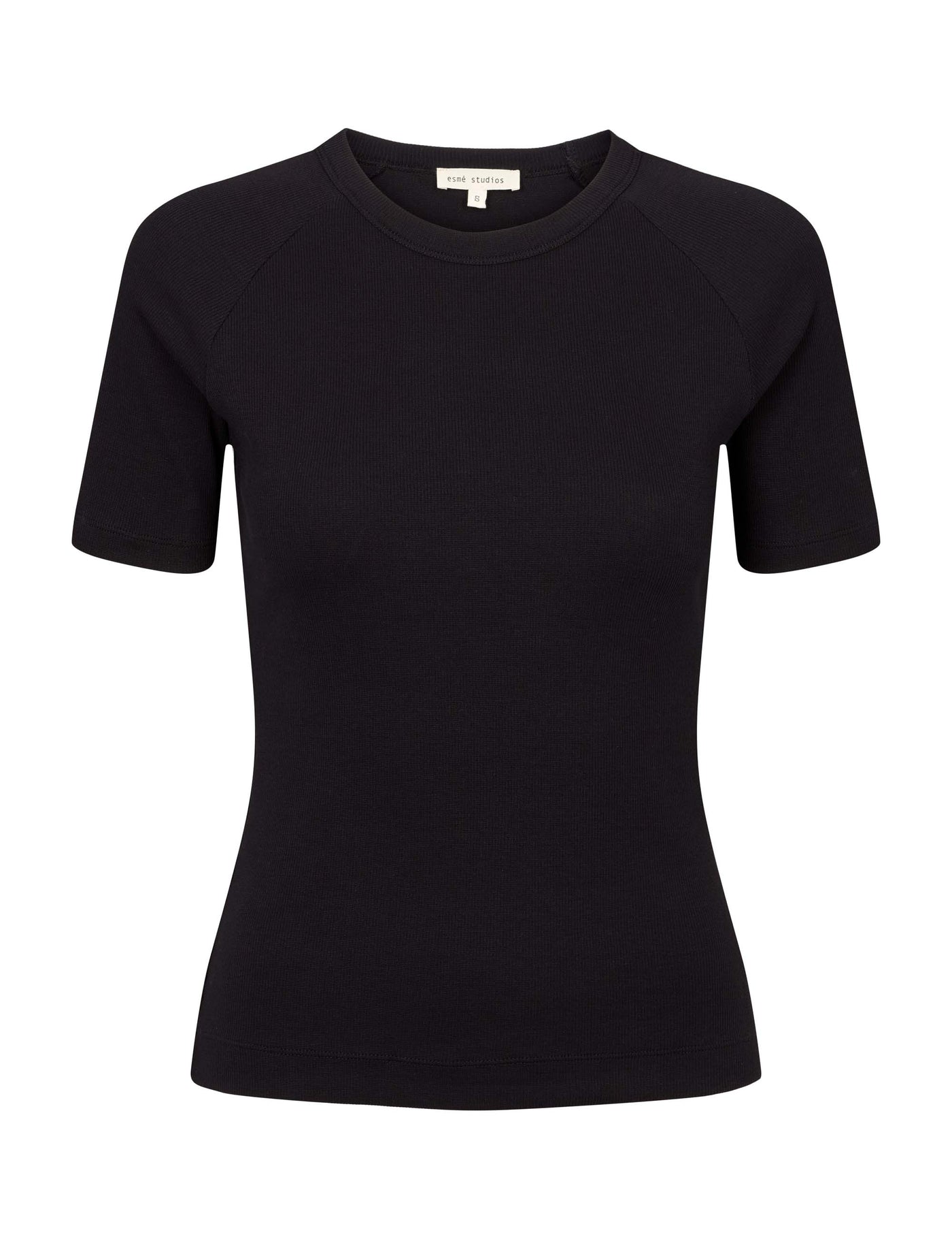 esmé studios ESBlossom SS O-neck Rib T-shirt T-Shirt 001 Black