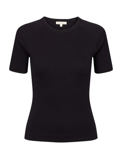 esmé studios ESBlossom SS O-neck Rib T-shirt T-Shirt 001 Black