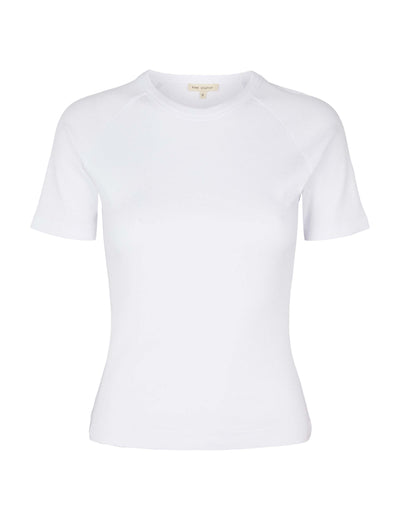 esmé studios ESBlossom SS O-neck Rib T-shirt T-shirt and Tops 002 White