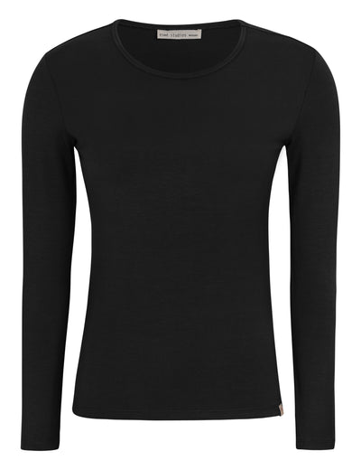 esmé studios ESPenelope LS O-neck Slim T-shirt T-Shirt 001 Black