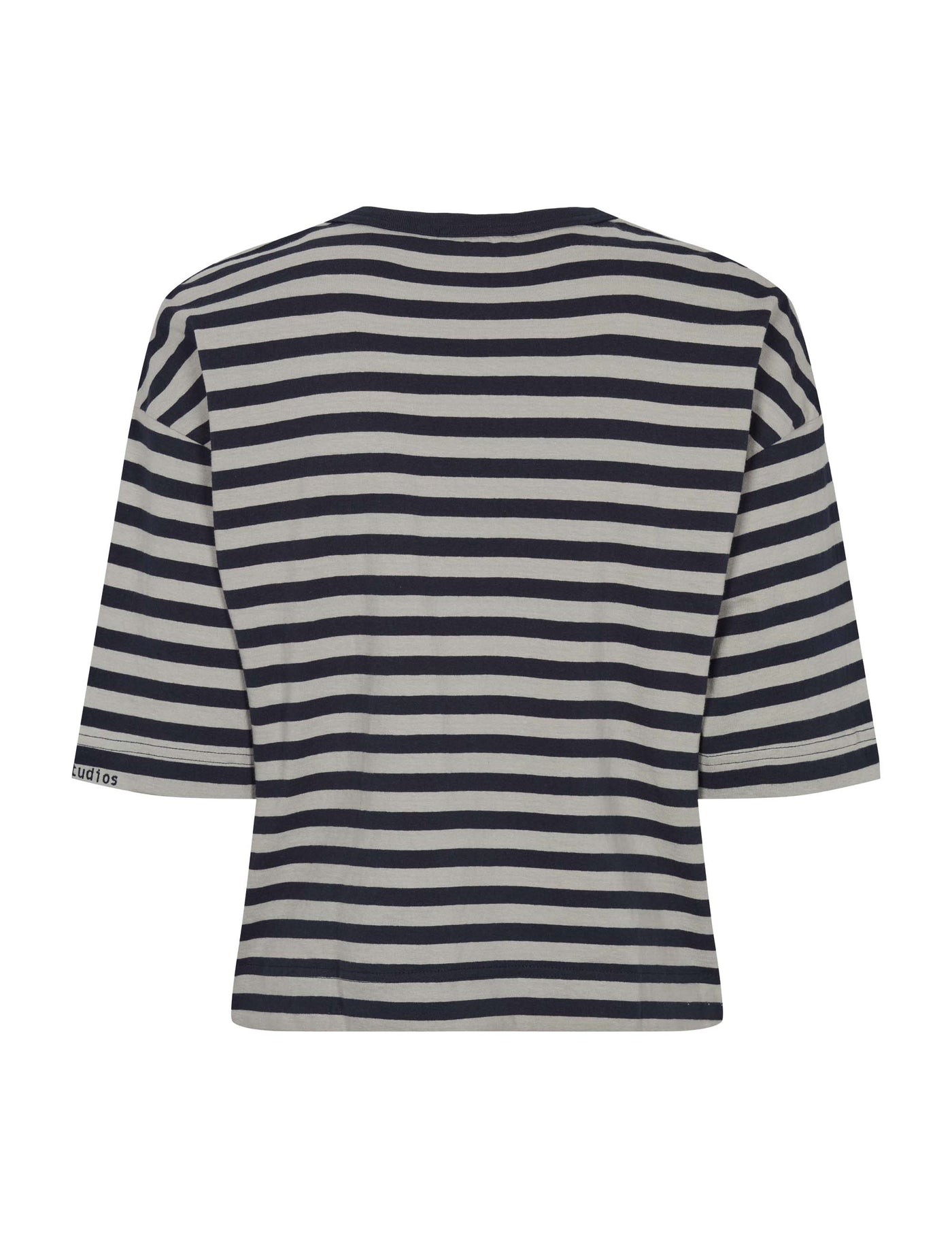 esmé studios ESSigne Striped Boxy T-shirt - GOTS T-shirt and Tops 209 Dark Sapphire Stripe